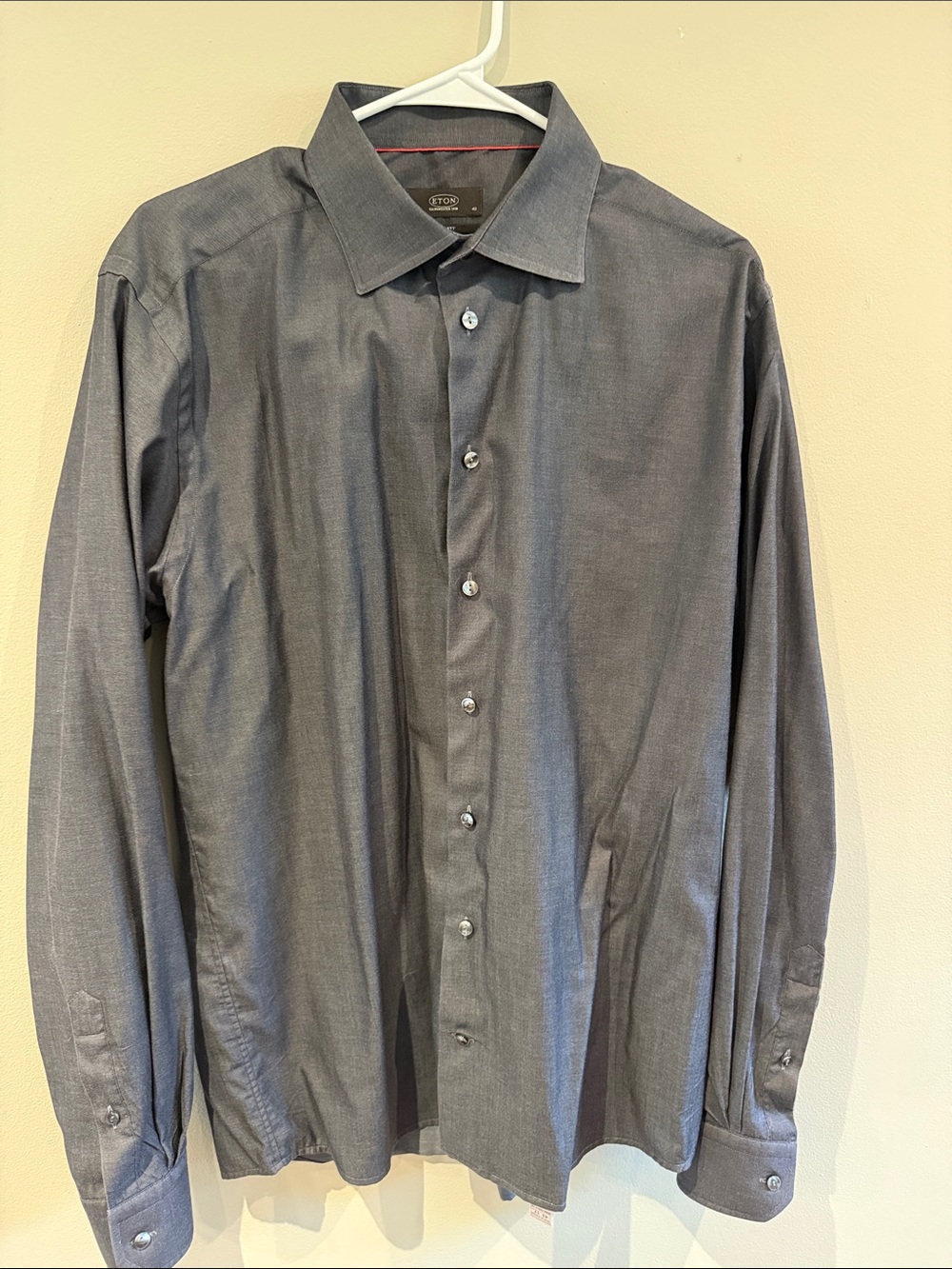 Eton Men's Grey Dress Shirt - Classic Long Sleeve